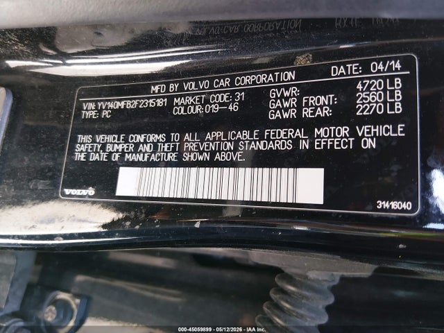 YV140MFB2F2315181 Volvo S60 T5 Premier