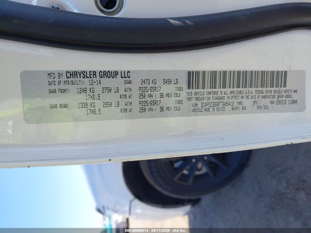 45060014 :رقم المزاد ، 3C4PDCBG8FT605412 vin ، 2015 Dodge Journey Sxt مزاد بيع