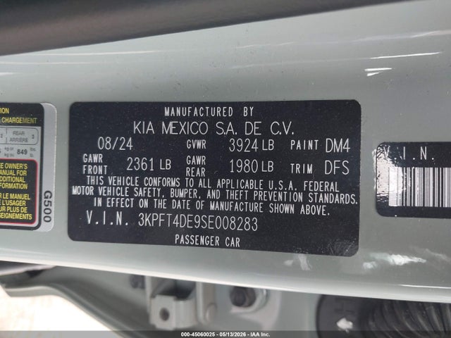 Продаж на аукціоні авто 2025 Kia K4 Lxs, vin: 3KPFT4DE9SE008283, номер лоту: 45060025