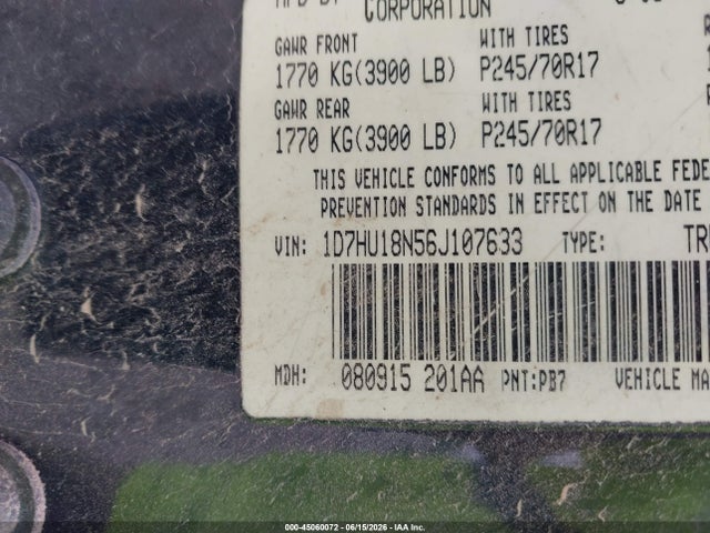 Aukcja sprzedaży 2006 Dodge Ram 1500 Slt/trx4 Off Road/sport, vin: 1D7HU18N56J107633, numer aukcji: 45060072