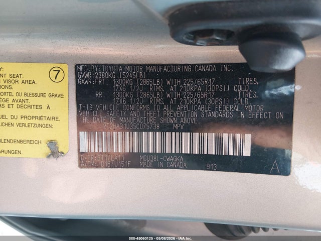 Aukcja sprzedaży 2005 Lexus Rx 330, vin: 2T2HA31U35C075738, numer aukcji: 45060125