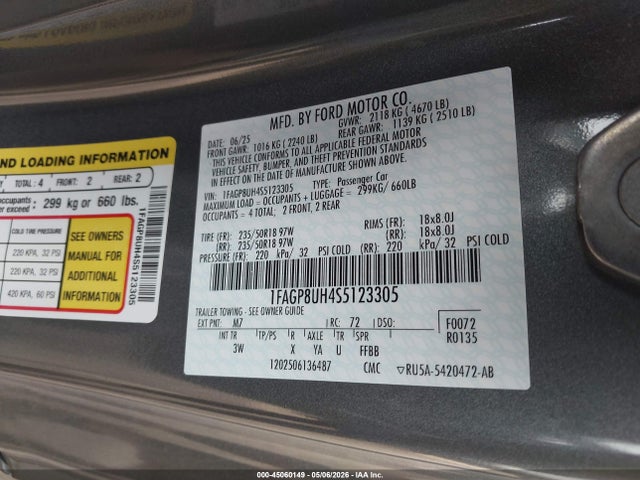 Ford Mustang Ecoboost Premium 2025 1FAGP8UH4S5123305 Image 9