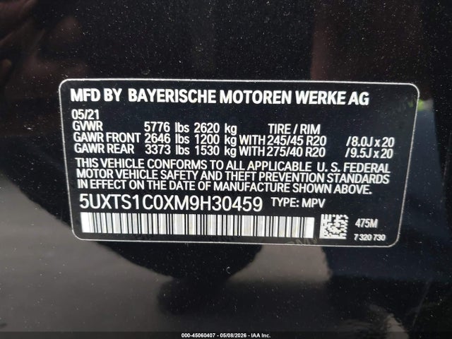 BMW X3 Phev Xdrive30e 2021 5UXTS1C0XM9H30459 Image 9