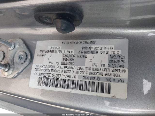 45060476 :رقم المزاد ، JM1NC2PF0D0227813 vin ، 2013 Mazda Mx-5 Miata Grand Touring مزاد بيع