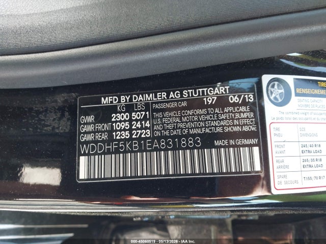 Aukcja sprzedaży 2014 Mercedes-benz E 350, vin: WDDHF5KB1EA831883, numer aukcji: 45060519