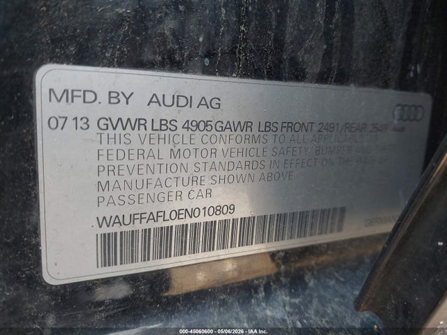 45060600 :رقم المزاد ، WAUFFAFL0EN010809 vin ، 2014 Audi A4 2.0t Premium مزاد بيع