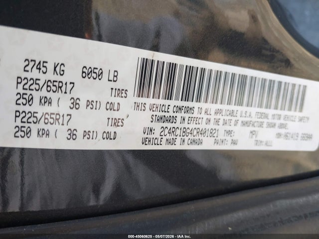 Продаж на аукціоні авто 2012 Chrysler Town & Country Touring, vin: 2C4RC1BG4CR401821, номер лоту: 45060625