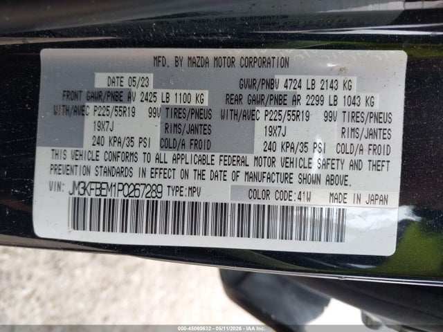 Продаж на аукціоні авто 2023 Mazda Cx-5 2.5 S Premium Plus, vin: JM3KFBEM1P0267289, номер лоту: 45060632