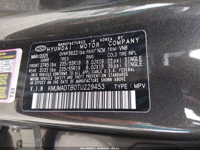 Auction sale of the 2026 Genesis Gv70 2.5t Select, vin: KMUMADTB0TU229453, lot number: 45060670