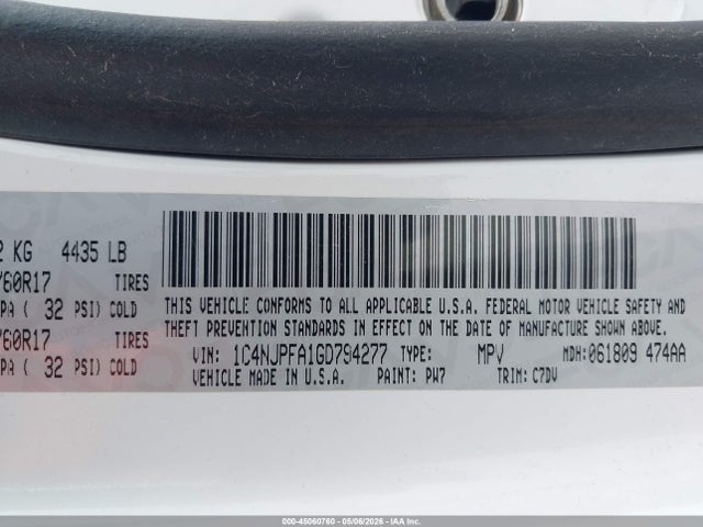 Aukcja sprzedaży 2016 Jeep Patriot Latitude, vin: 1C4NJPFA1GD794277, numer aukcji: 45060760