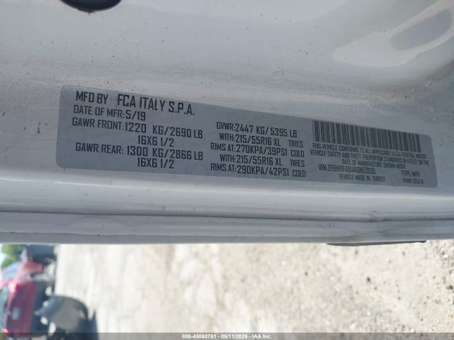 Продажа на аукционе авто 2019 Ram Promaster City Tradesman, vin: ZFBHRFAB4K6N53135, номер лота: 45060761