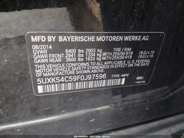 Продажа на аукционе авто 2015 Bmw X5 Xdrive35d, vin: 5UXKS4C59F0J97596, номер лота: 45060804