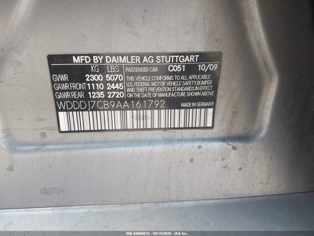 Продажа на аукционе авто 2010 Mercedes-benz Cls 550, vin: WDDDJ7CB9AA161792, номер лота: 45060833