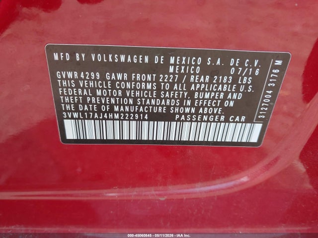 Volkswagen Jetta 1.8t Sel 2017 3VWL17AJ4HM222914 Image 9