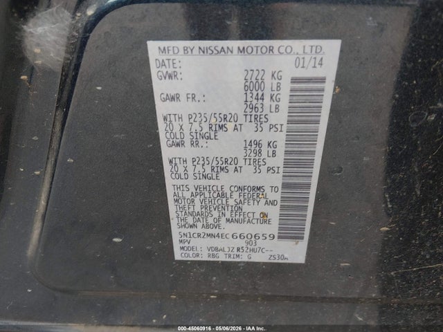 5N1CR2MN4EC660659 Nissan Pathfinder Hybrid Platinum