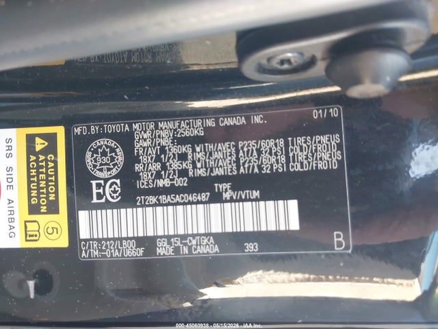 Aukcja sprzedaży 2010 Lexus Rx 350, vin: 2T2BK1BA5AC046487, numer aukcji: 45060938