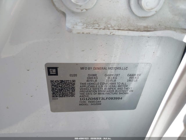 1G1ZD5ST3LF093994 Chevrolet Malibu Fwd Lt