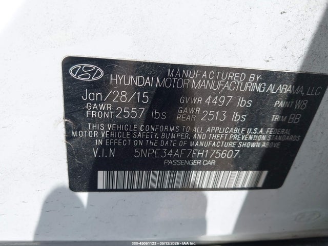 Продажа на аукционе авто 2015 Hyundai Sonata Limited, vin: 5NPE34AF7FH175607, номер лота: 45061123