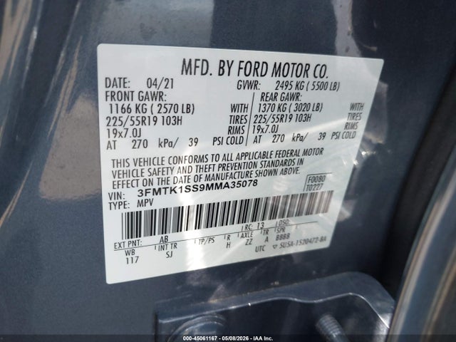 Ford Mustang Mach-e Select 2021 3FMTK1SS9MMA35078 Image 9