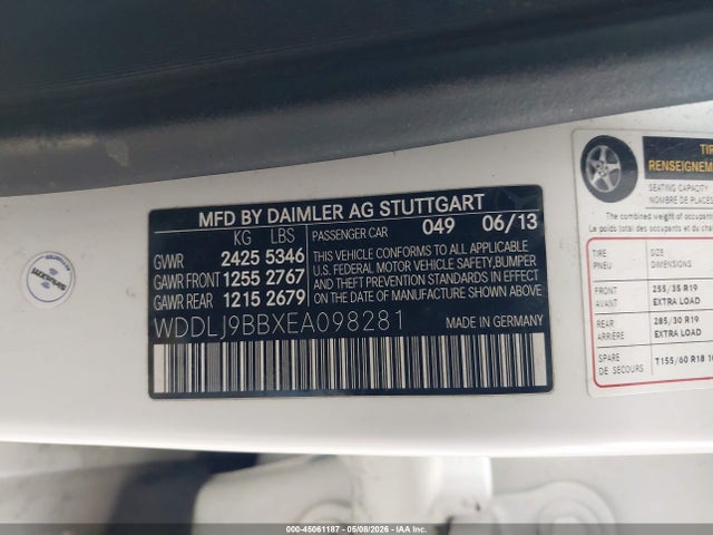 Продажа на аукционе авто 2014 Mercedes-benz Cls 550 4matic, vin: WDDLJ9BBXEA098281, номер лота: 45061187
