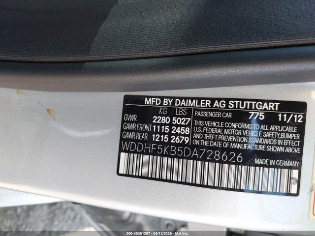 Продаж на аукціоні авто 2013 Mercedes-benz E 350, vin: WDDHF5KB5DA728626, номер лоту: 45061257