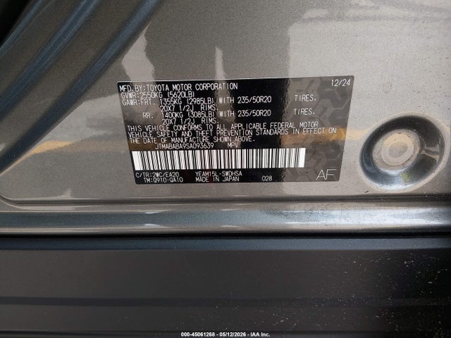 Продаж на аукціоні авто 2025 Subaru Solterra Touring Onyx Edition, vin: JTMABABA9SA093639, номер лоту: 45061268