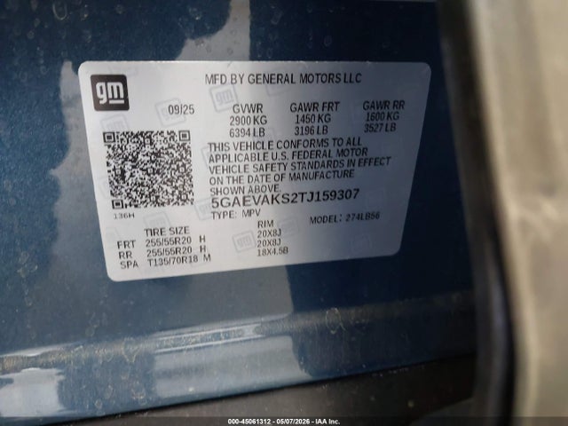 Продаж на аукціоні авто 2026 Buick Enclave Preferred Fwd, vin: 5GAEVAKS2TJ159307, номер лоту: 45061312