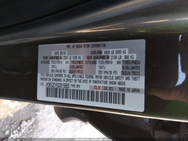 Aukcja sprzedaży 2016 Mazda Cx-5 Grand Touring, vin: JM3KE2DY5G0816855, numer aukcji: 45061433