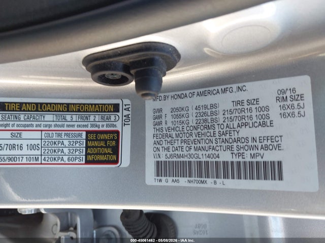 Продаж на аукціоні авто 2016 Honda Cr-v Lx, vin: 5J6RM4H30GL114004, номер лоту: 45061462