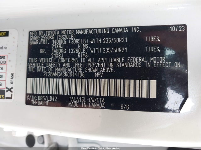 Продажа на аукционе авто 2024 Lexus Rx 350 Premium Plus, vin: 2T2BAMCA3RC044106, номер лота: 45061469