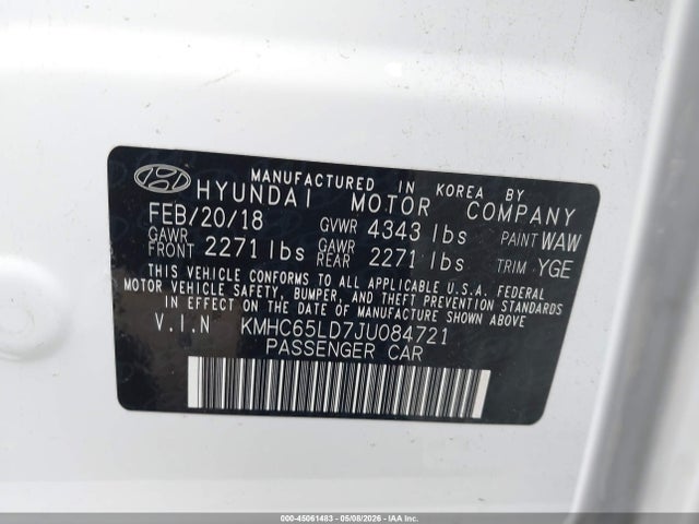 KMHC65LD7JU084721 Hyundai IONIQ PLUG-IN HYBRID