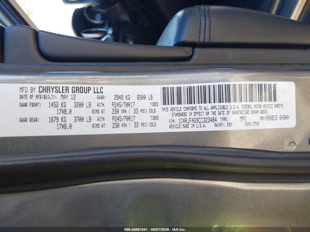 2012 Jeep Grand Cherokee Laredo მანქანა იყიდება აუქციონზე, vin: 1C4RJFAG9CC323484, აუქციონის ნომერი: 45061541