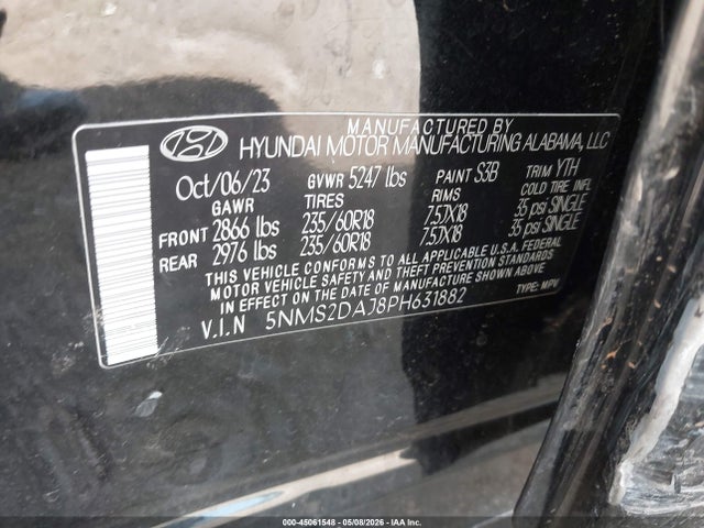 Hyundai Santa Fe Sel 2023 5NMS2DAJ8PH631882 Image 9