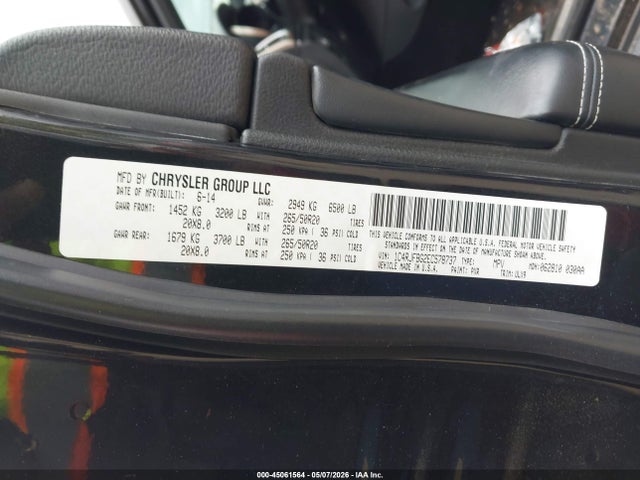 45061564 :رقم المزاد ، 1C4RJFBG2EC578737 vin ، 2014 Jeep Grand Cherokee Limited مزاد بيع