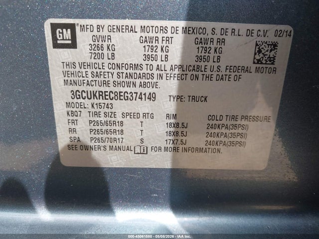 Chevrolet Silverado 1500 1lt 2014 3GCUKREC8EG374149 Image 9