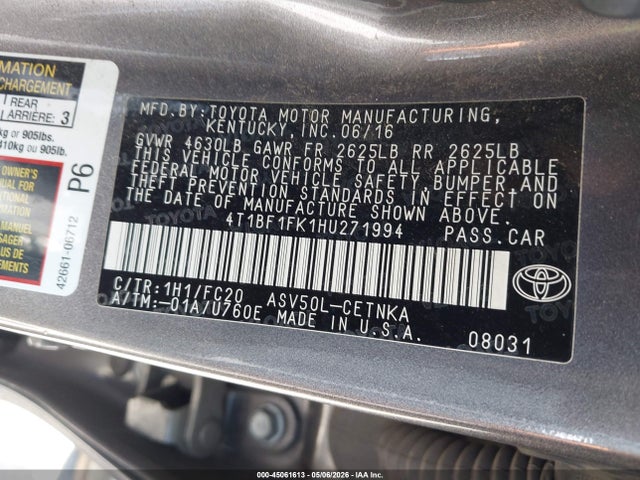 4T1BF1FK1HU271994 Toyota CAMRY LE