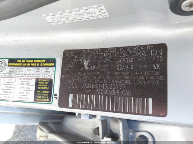 Продажа на аукционе авто 2016 Kia Cadenza Premium, vin: KNALN4D71G5206127, номер лота: 45061620