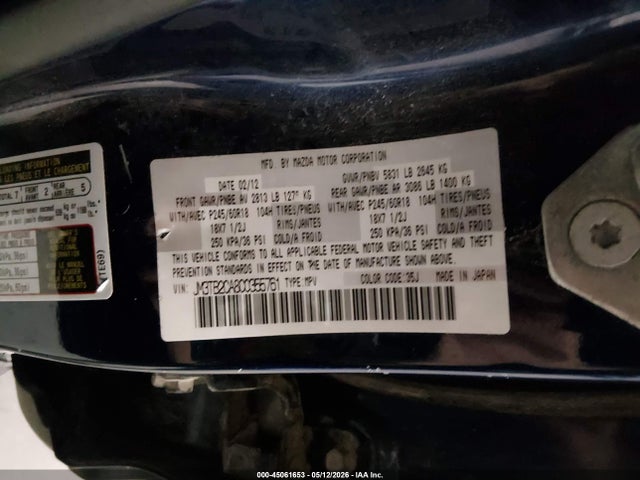 Продаж на аукціоні авто 2012 Mazda Cx-9 Touring, vin: JM3TB2CA8C0355761, номер лоту: 45061653