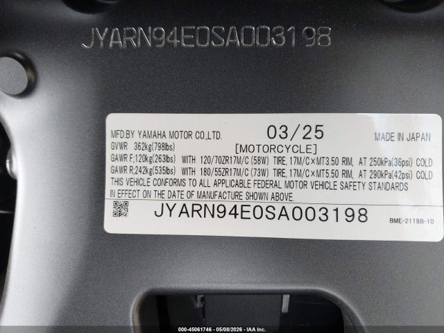 Yamaha MT09 2025 JYARN94E0SA003198 Image 10