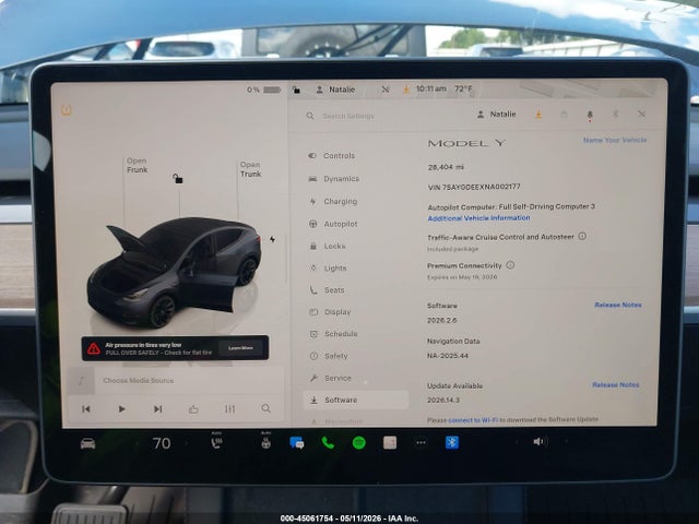 Aukcja sprzedaży 2022 Tesla Model Y Long Range Dual Motor All-wheel Drive, vin: 7SAYGDEEXNA002177, numer aukcji: 45061754