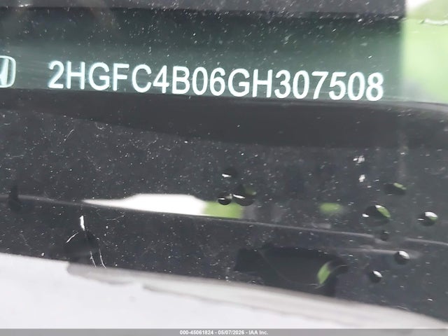 45061824 :رقم المزاد ، 2HGFC4B06GH307508 vin ، 2016 Honda Civic Lx-p مزاد بيع