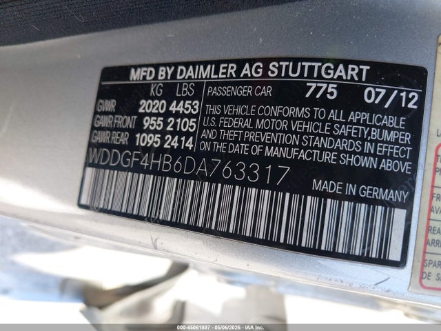 Продаж на аукціоні авто 2013 Mercedes-benz C 250 Sport, vin: WDDGF4HB6DA763317, номер лоту: 45061897