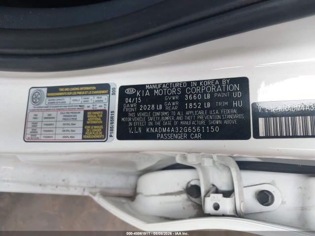 Aukcja sprzedaży 2016 Kia Rio Lx, vin: KNADM4A32G6561150, numer aukcji: 45061911