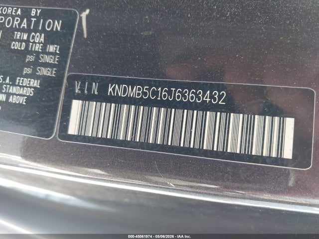 Aukcja sprzedaży 2018 Kia Sedona Lx, vin: KNDMB5C16J6363432, numer aukcji: 45061974