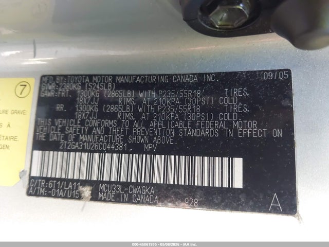 Продажа на аукционе авто 2006 Lexus Rx 330, vin: 2T2GA31U26C044381, номер лота: 45061995