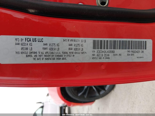 Продаж на аукціоні авто 2018 Dodge Charger Sxt Plus Rwd, vin: 2C3CDXHG4JH335968, номер лоту: 45062018