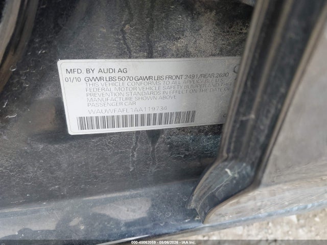 Aukcja sprzedaży 2010 Audi A4 2.0t Premium, vin: WAUWFAFL1AA119734, numer aukcji: 45062059