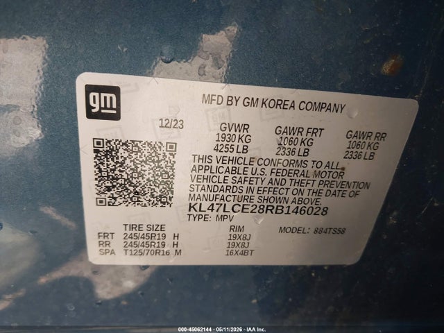 45062144 :رقم المزاد ، KL47LCE28RB146028 vin ، 2024 Buick Envista Avenir Fwd مزاد بيع