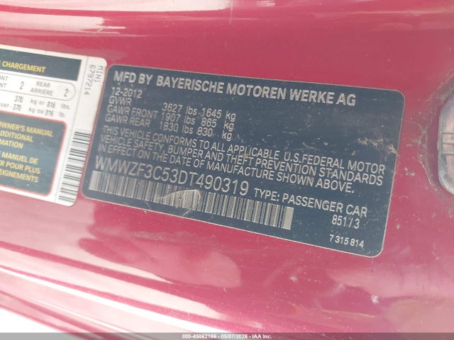 Продаж на аукціоні авто 2013 Mini Clubman Cooper, vin: WMWZF3C53DT490319, номер лоту: 45062166