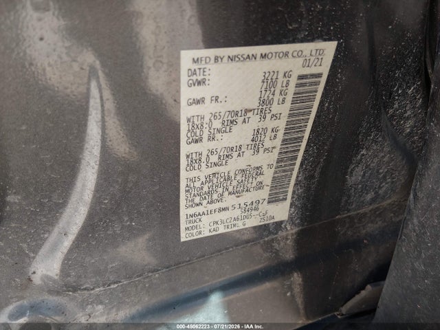 Nissan Titan 2021 1N6AA1EF8MN515497 Image 9